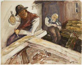 HEINRICH TISCHLER Three watercolors with gouache.